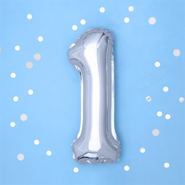 Folie Ballon Tal (1) Sølv 35 cm