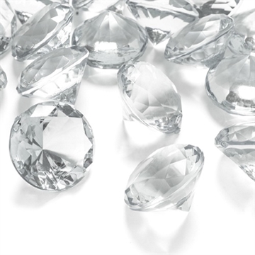 Store klare diamanter 30 mm, 5 stk