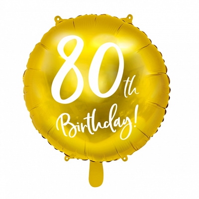 Folie Ballon Metallic Guld 80 år