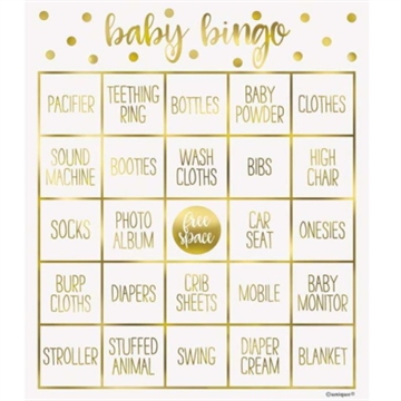 Baby Shower Bingo til 8 Gæster