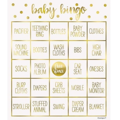 Baby Shower Bingo til 8 Gæster