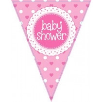 Baby Shower Banner Lyserødt