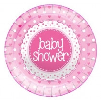 Baby Shower Tallerkener Lyserød 