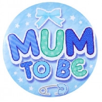 Blå ”Mum to be”Badge