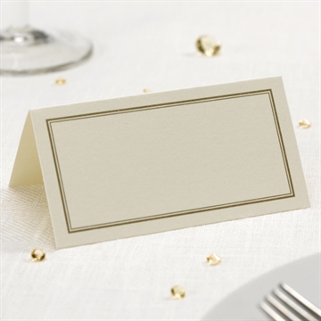 Bordkort, Elfenbensfarvet med Guldkant