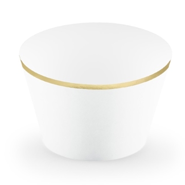 CupCake Cup Hvid med Guldkant