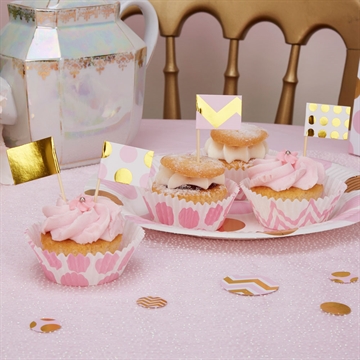 Cupcake Pinde Pink/Guld
