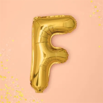 Folie Ballon “F”, Guld, 35 cm