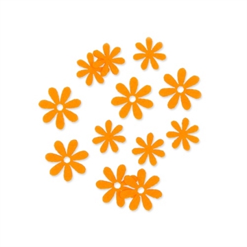 Filt Blomster, Orange 3 cm 