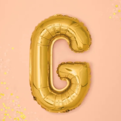 Folie Ballon “G”, Guld, 35 cm