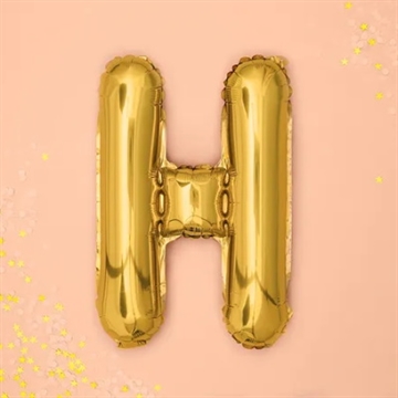 Folie Ballon “H”, Guld, 35 cm