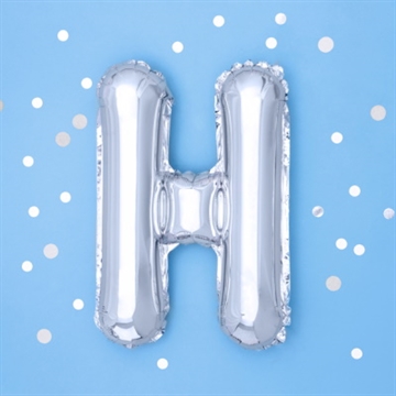 Folie Ballon “H”, Sølv, 35 cm