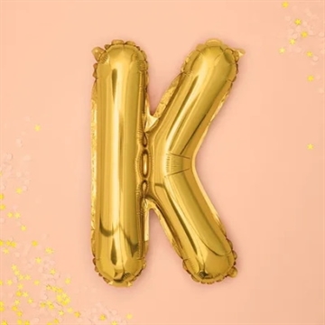 Folie Ballon “K”, Guld, 35 cm