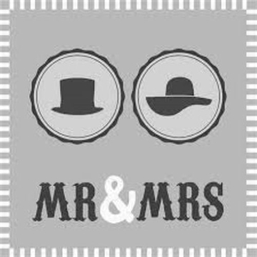Frokostserviet "Mr & Mrs" grå