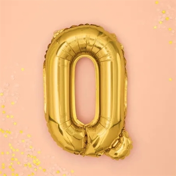 Folie Ballon “Q”, Guld, 35 cm