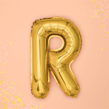 Folie Ballon “R”, Guld, 35 cm