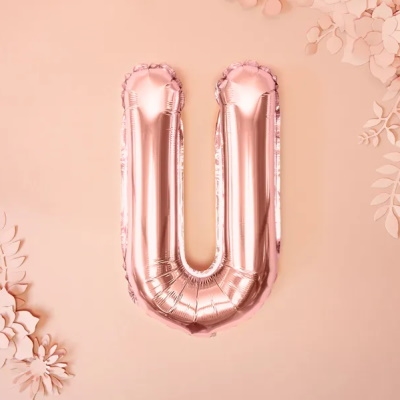 Folie Ballon “U”, Rose Gold, 35 cm