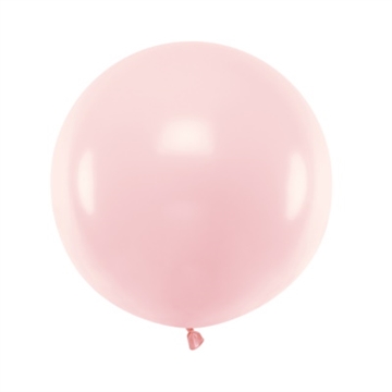 Rund Ballon Pastel Lyserød, 60 cm
