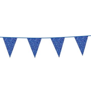 Flagbanner med glimtende blå Vimpler 6 m
