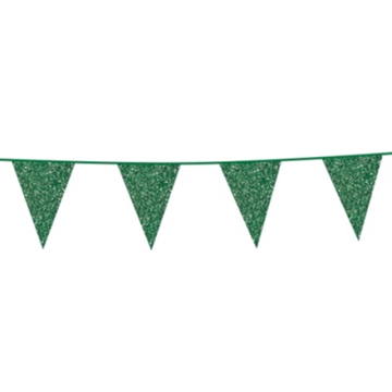 Flagbanner med glimtende grønne Vimpler 6 m
