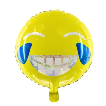 Folie Ballon, Gul "Emoji-Smile" 45 cm