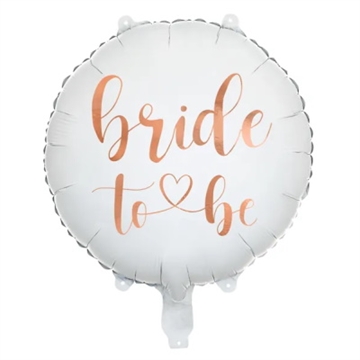 Folie Ballon “Bride to Be”, Hvid, 35 cm/ Polterabend