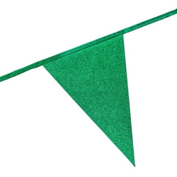 Flagbanner med glimtende grønne Vimpler 6 m