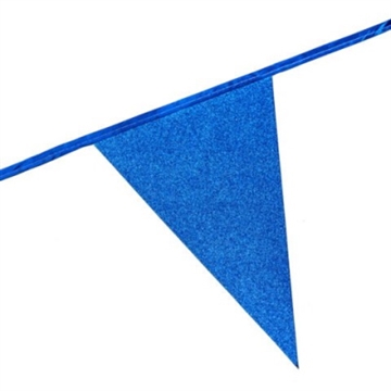 Flagbanner med glimtende blå Vimpler 6 m