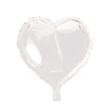 Folie Ballon Hjerte Hvid