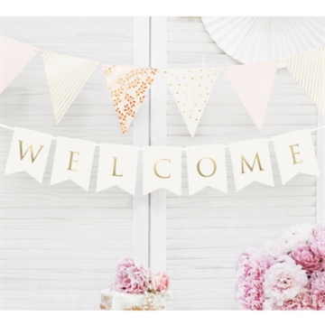 Flagbanner ”WELCOME” Hvid