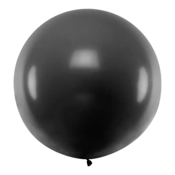 Rund Ballon, Jumbo Pastel Black, 1 m