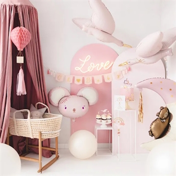 Folie Ballon, Mus, Lys Pink, 96 cm X 64 cm