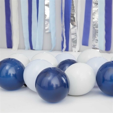 Ballon Mosaik, Marineblå, Blå og Grå, 40 stk.