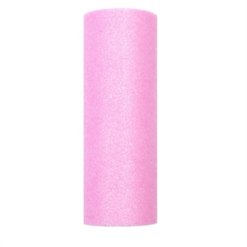 Tyl Lys Pink  Glitter, 9 m x 15 cm