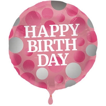 Folie Ballon “Happy Birthday” Pink