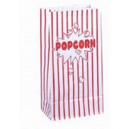 Popcorn Bags Hvid/Rød Striber 