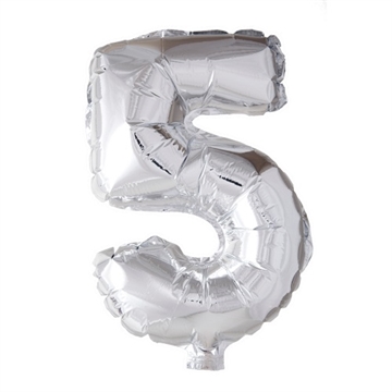 Folie Ballon Tal (5) Sølv