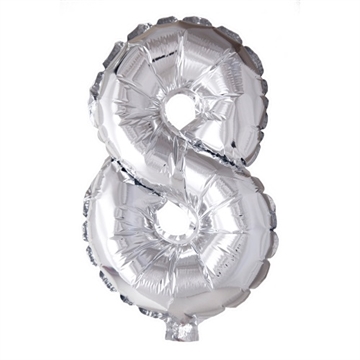 Folie Ballon Tal (8) Sølv