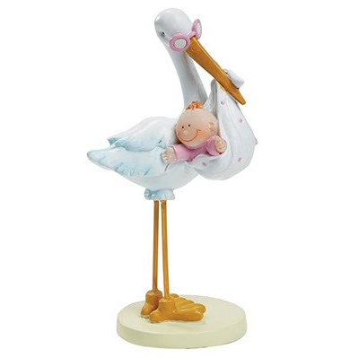 Stork med Baby Pige