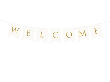 Flagbanner ”WELCOME” Hvid
